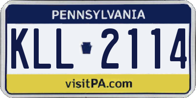 PA license plate KLL2114