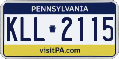 PA license plate KLL2115