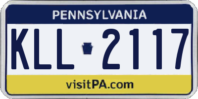 PA license plate KLL2117