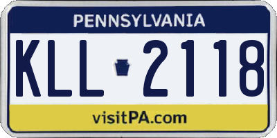PA license plate KLL2118
