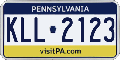 PA license plate KLL2123