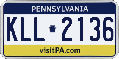 PA license plate KLL2136
