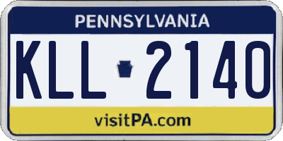PA license plate KLL2140