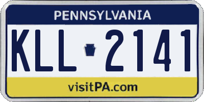 PA license plate KLL2141