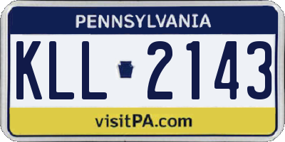 PA license plate KLL2143