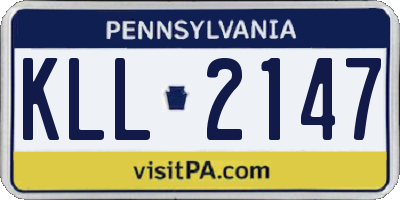 PA license plate KLL2147