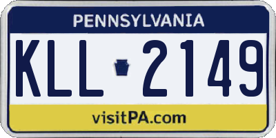PA license plate KLL2149