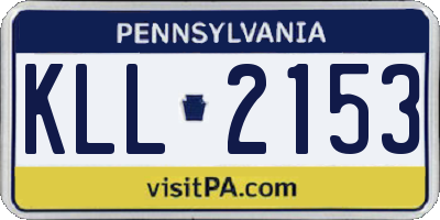 PA license plate KLL2153