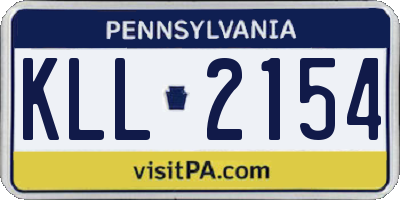 PA license plate KLL2154