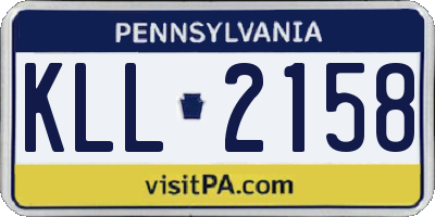 PA license plate KLL2158