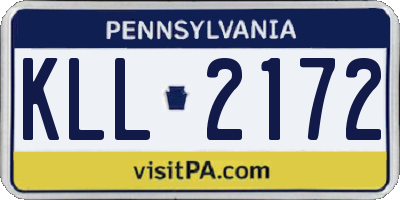 PA license plate KLL2172