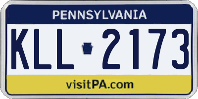 PA license plate KLL2173
