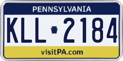 PA license plate KLL2184