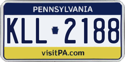 PA license plate KLL2188