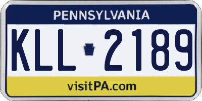 PA license plate KLL2189