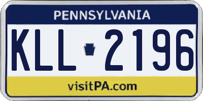 PA license plate KLL2196