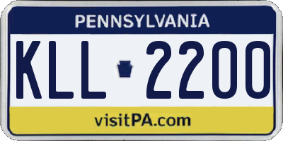 PA license plate KLL2200
