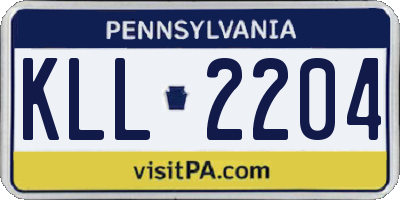 PA license plate KLL2204