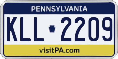 PA license plate KLL2209