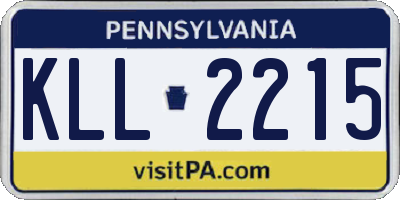 PA license plate KLL2215
