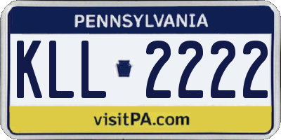 PA license plate KLL2222