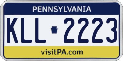 PA license plate KLL2223