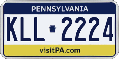 PA license plate KLL2224
