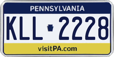 PA license plate KLL2228