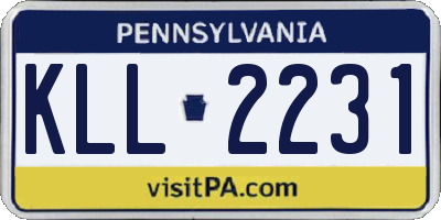 PA license plate KLL2231
