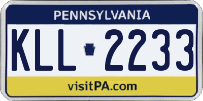 PA license plate KLL2233