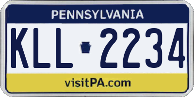 PA license plate KLL2234