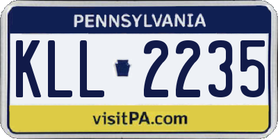 PA license plate KLL2235