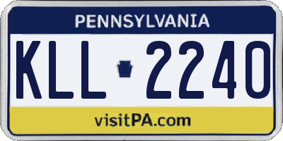 PA license plate KLL2240