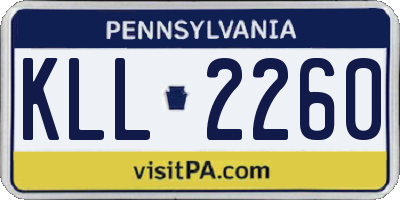 PA license plate KLL2260
