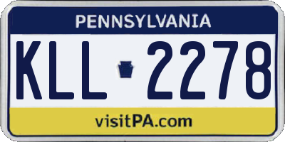 PA license plate KLL2278