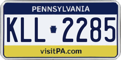 PA license plate KLL2285