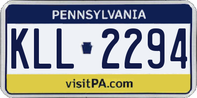 PA license plate KLL2294