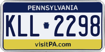PA license plate KLL2298