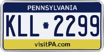 PA license plate KLL2299