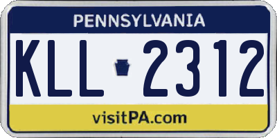 PA license plate KLL2312