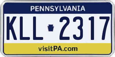PA license plate KLL2317
