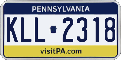 PA license plate KLL2318