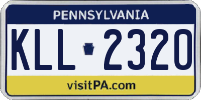 PA license plate KLL2320