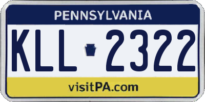 PA license plate KLL2322