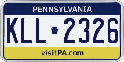 PA license plate KLL2326