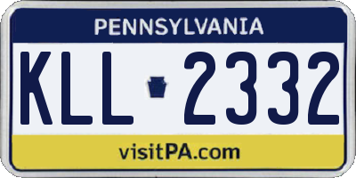 PA license plate KLL2332