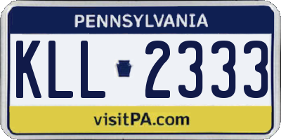 PA license plate KLL2333