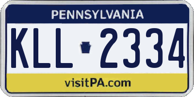 PA license plate KLL2334