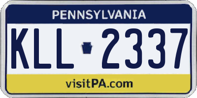 PA license plate KLL2337