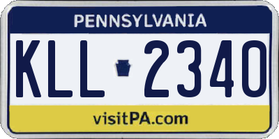 PA license plate KLL2340